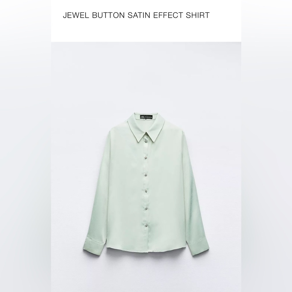 Zara Light Blue Satin Shirt